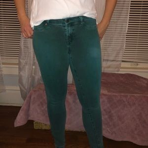 Henry & Belle Low-Rise Blue-Green Skinny Jeans